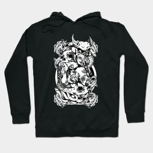 Lady Skull - black n white Hoodie